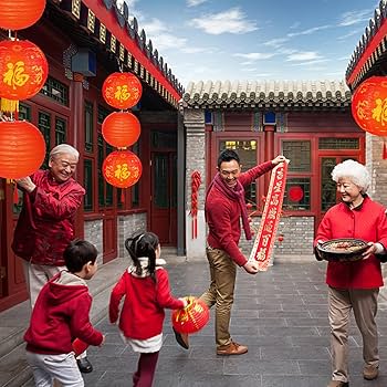 6 Pieces 2024 Chinese New Year Round Paper Lanterns